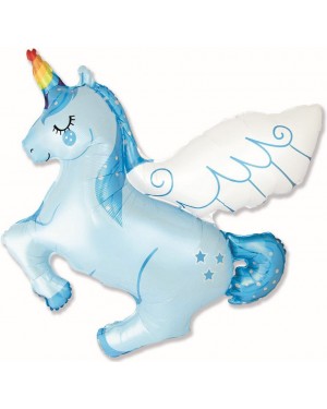 Шар (44''/112 см) Фигура, Волшебный единорог, Голубой,