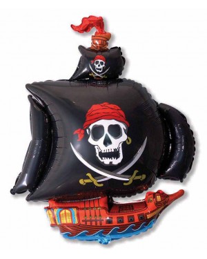 Шар (41''/104 см) Фигура, Пиратский корабль, Черный