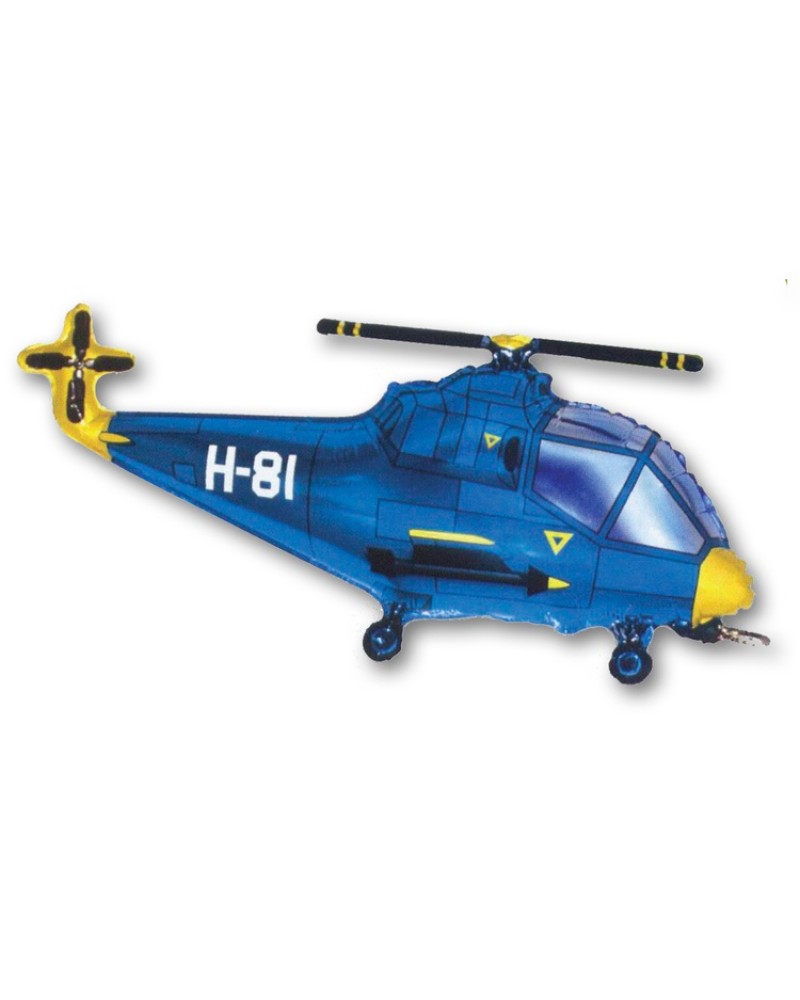 Шар ФИГУРА Вертолет синий