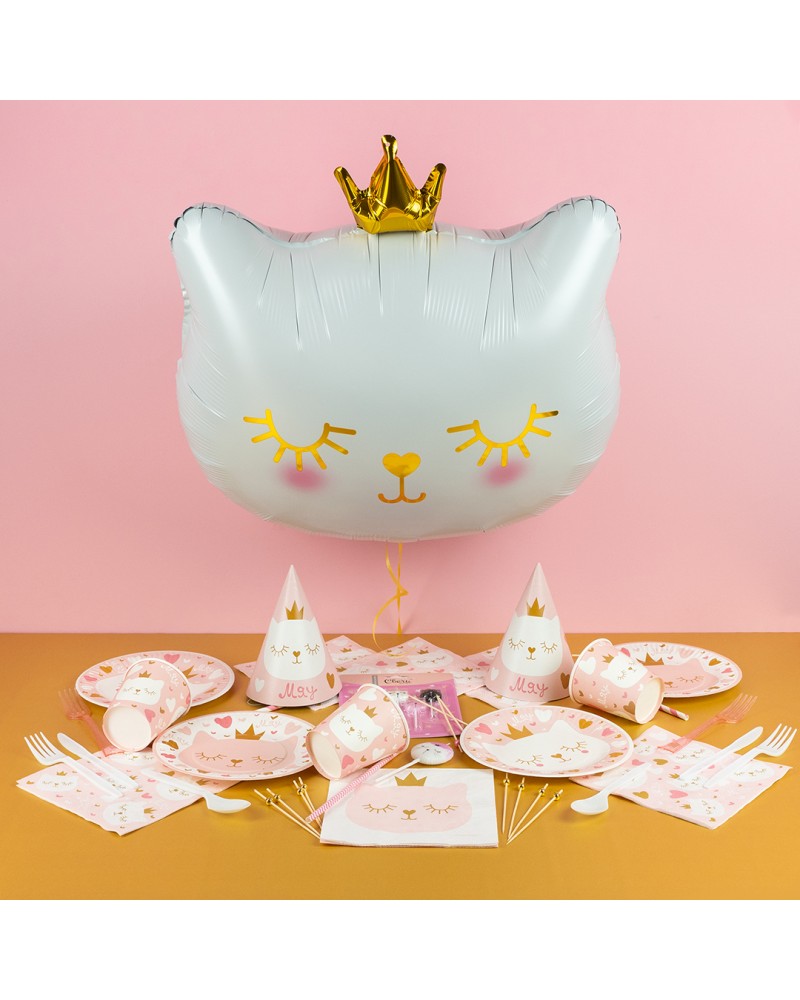 Шар (29''/74 см) Фигура, Котенок Принцесса, Белый