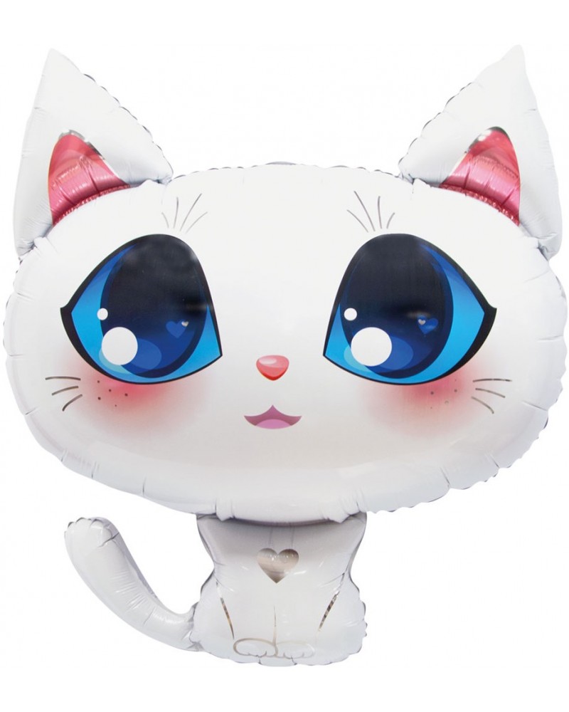 Шар (32''/81 см) Фигура, Котенок, Белый