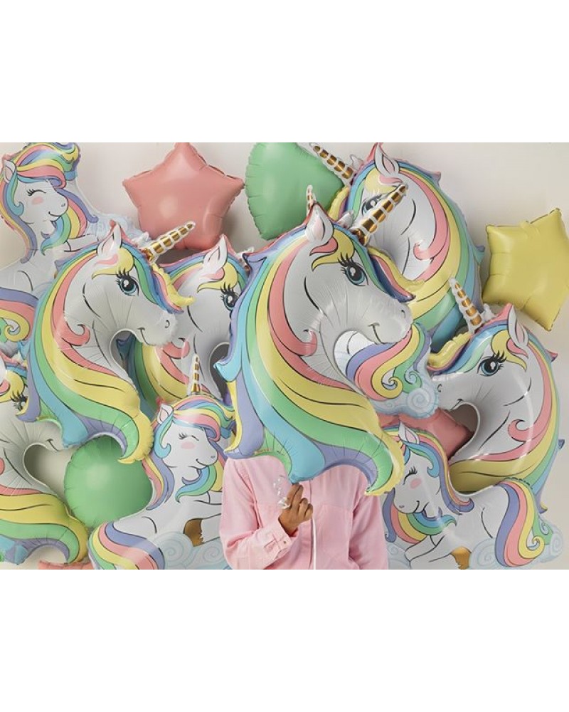 Шар (32''/81 см) Фигура, Голова, Нежный Единорог