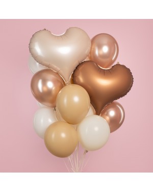 Шар (24''/61 см) Сердце, Люкс, Белый песок, Сатин