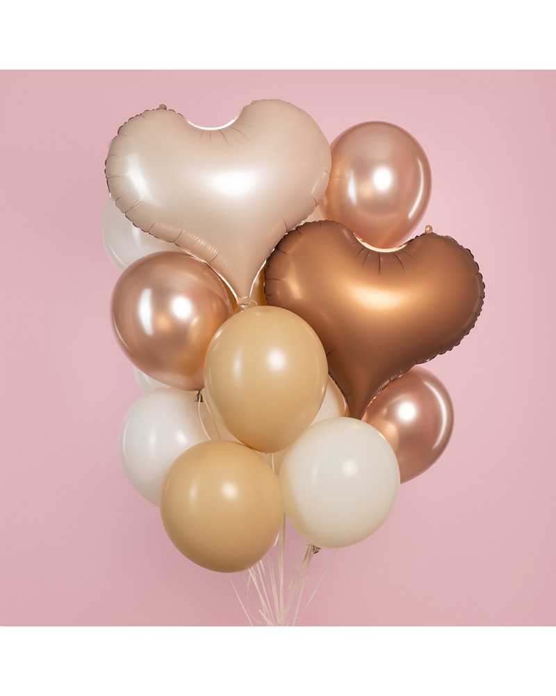 Шар (24''/61 см) Сердце, Люкс, Белый песок, Сатин
