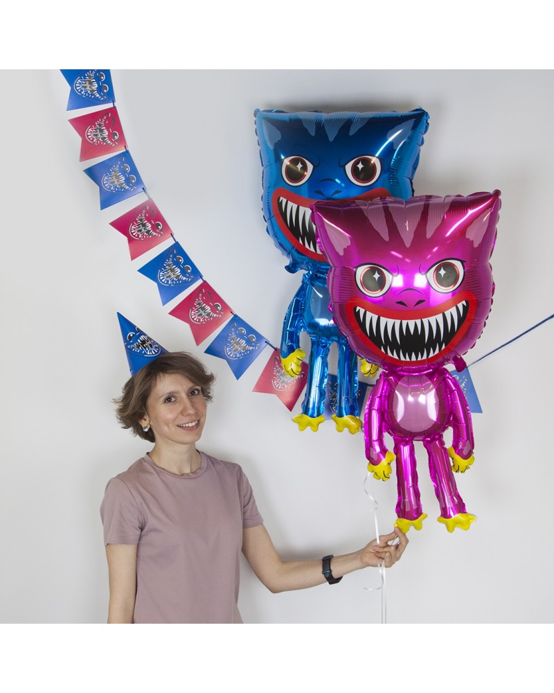 Шар (28''/71 см) Фигура, Зубастики, Зубабасси, Синий