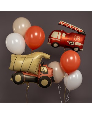 Шар (26''/66 см) Фигура, Пожарная машина, Красный, Сатин