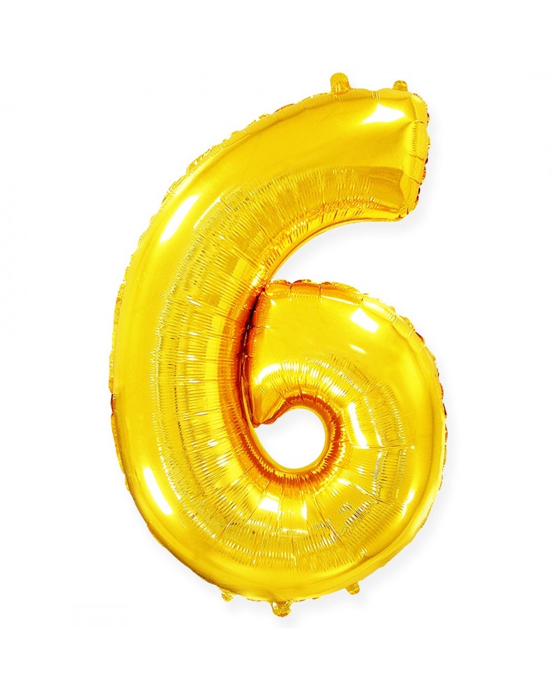 Шар (40''/102 см) Цифра, 6, Золото