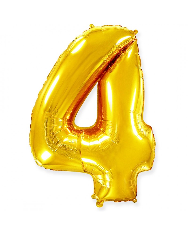Шар (40''/102 см) Цифра, 4, Золото