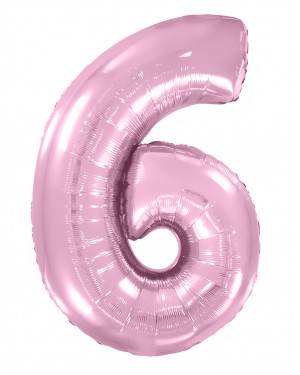 Шар (40''/102 см) Цифра, 6, Розовый