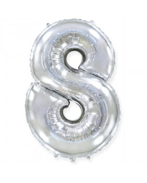 Шар (40''/102 см) Цифра, 8, Серебро