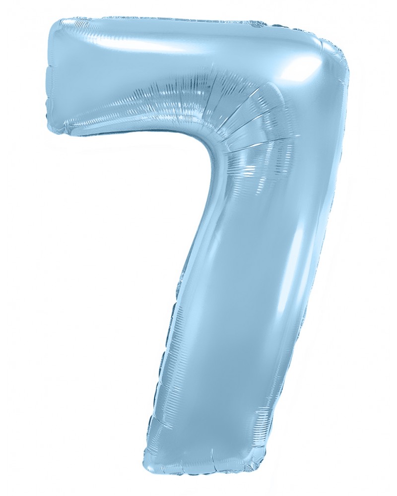 Шар (40''/102 см) Цифра, 7, Голубой