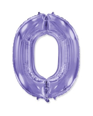 Шар (40''/102 см) Цифра, 0, Сиреневый