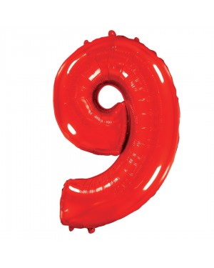 Шар (40''/102 см) Цифра, 9, Красный