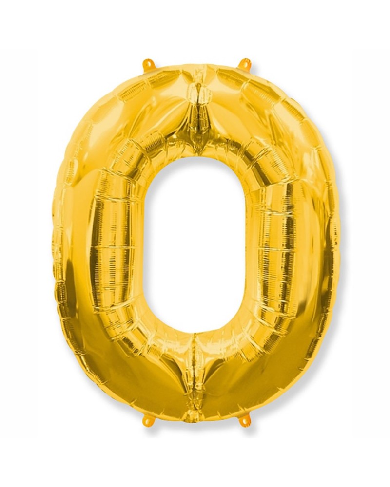 Шар (40''/102 см) Цифра, 0, Золото