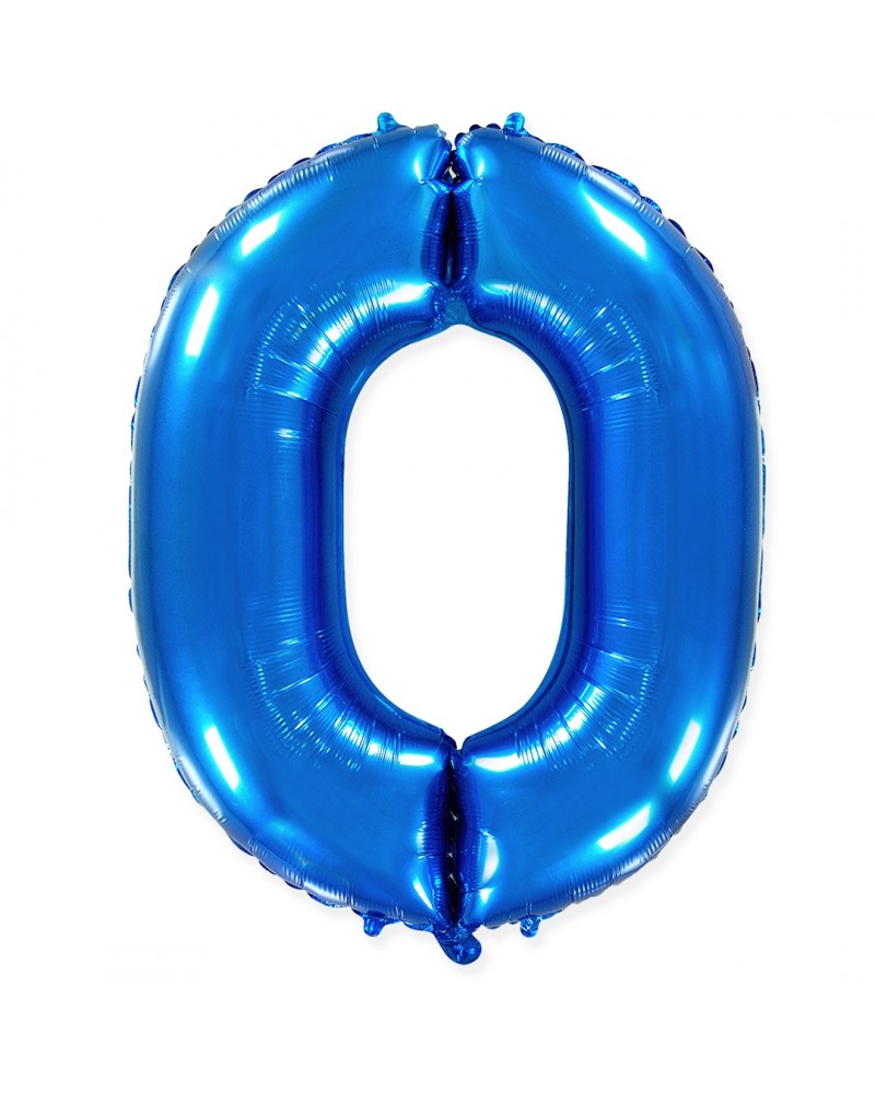 Шар (40''/102 см) Цифра, 0, Синий