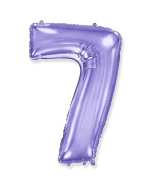 Шар (40''/102 см) Цифра, 7, Сиреневый