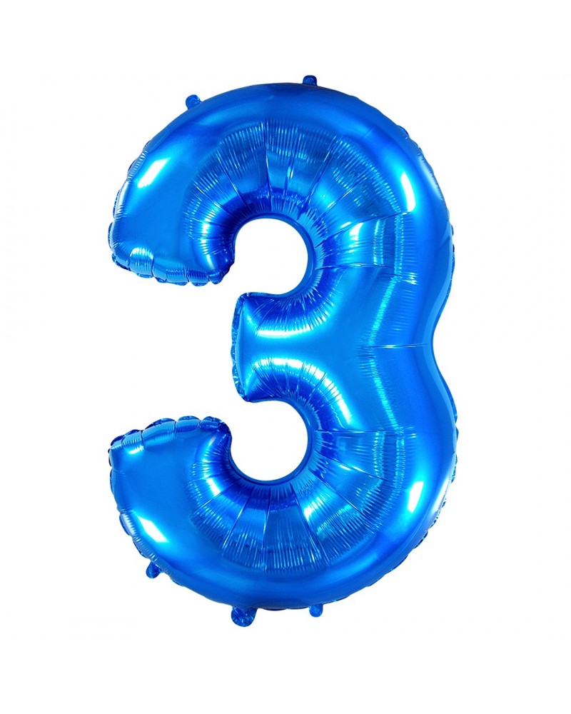 Шар (40''/102 см) Цифра, 3, Синий