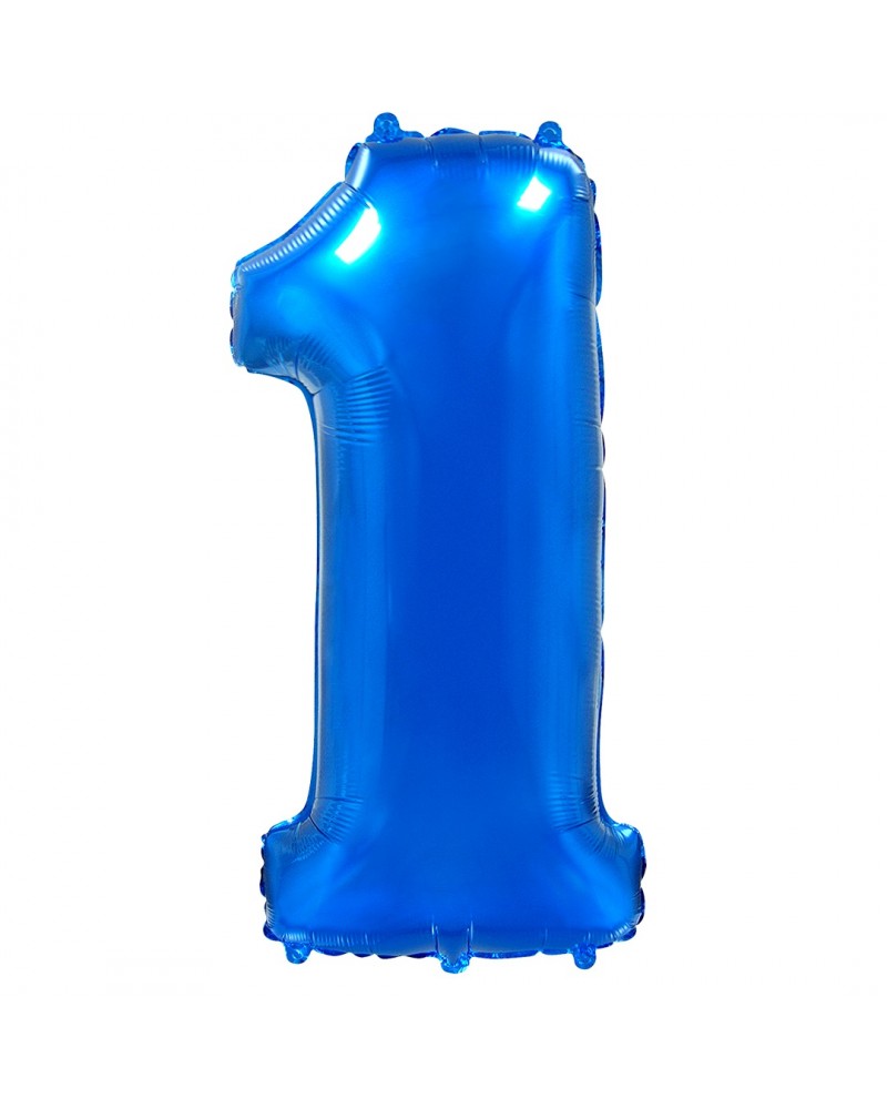 Шар (40''/102 см) Цифра, 1, Синий