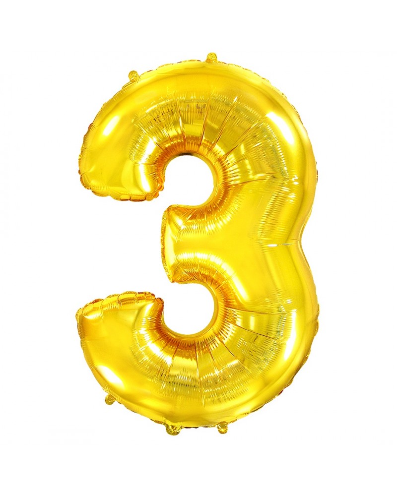 Шар (40''/102 см) Цифра, 3, Золото