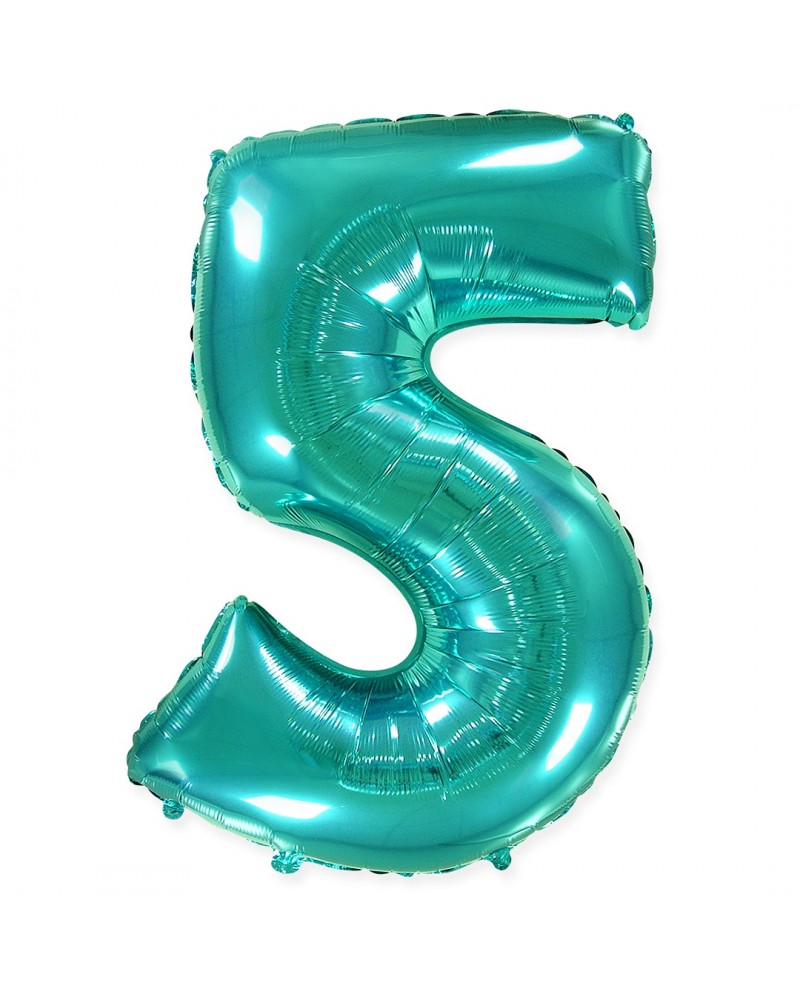 Шар (40''/102 см) Цифра, 5, Тиффани