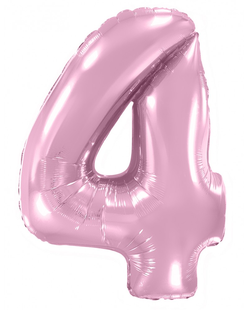 Шар (40''/102 см) Цифра, 4, Розовый