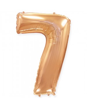 Шар (40''/102 см) Цифра, 7, Розовое Золото