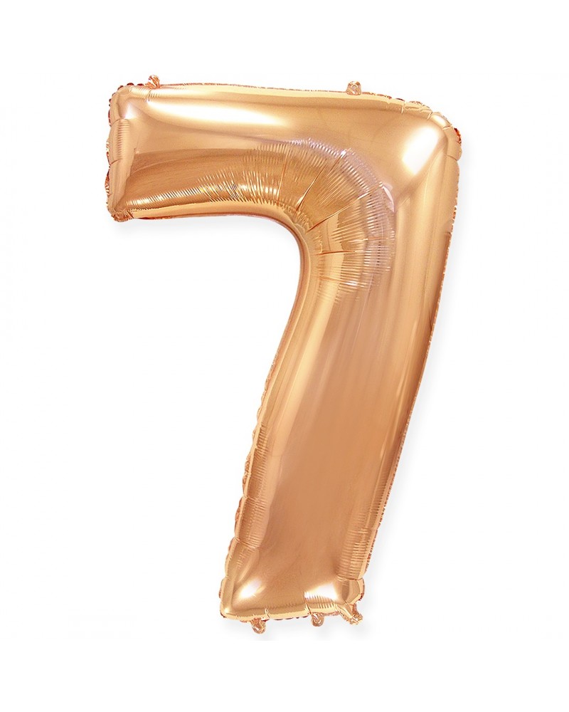 Шар (40''/102 см) Цифра, 7, Розовое Золото