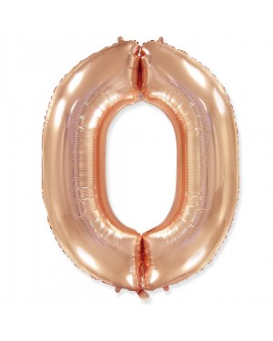 Шар (40''/102 см) Цифра, 0, Розовое Золото