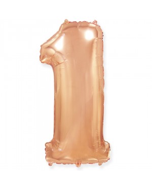 Шар (40''/102 см) Цифра, 1, Розовое Золото
