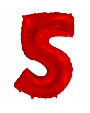 Шар (40''/102 см) Цифра, 5, Красный
