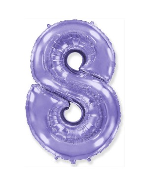 Шар (40''/102 см) Цифра, 8, Сиреневый