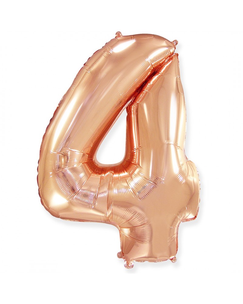 Шар (40''/102 см) Цифра, 4, Розовое Золото
