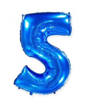 Шар (40''/102 см) Цифра, 5, Синий