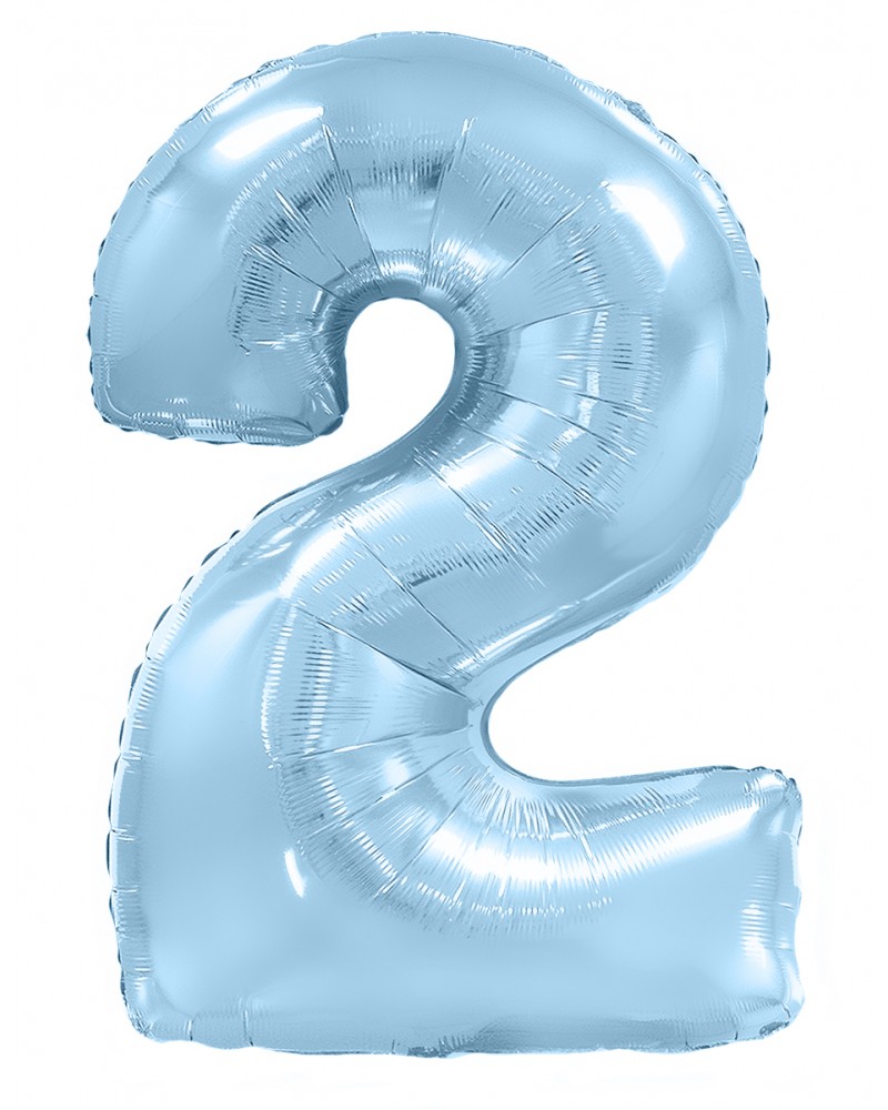Шар (40''/102 см) Цифра, 2, Голубой