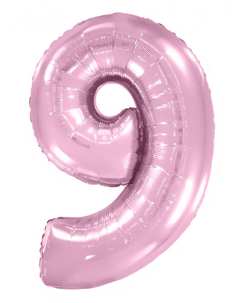 Шар (40''/102 см) Цифра, 9, Розовый