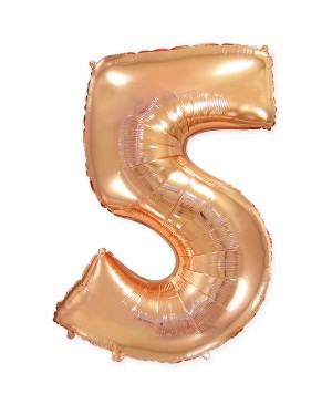 Шар (40''/102 см) Цифра, 5, Розовое Золото