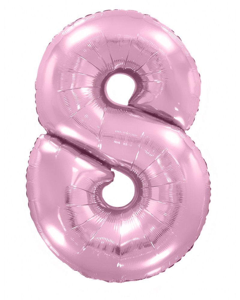 Шар (40''/102 см) Цифра, 8, Розовый