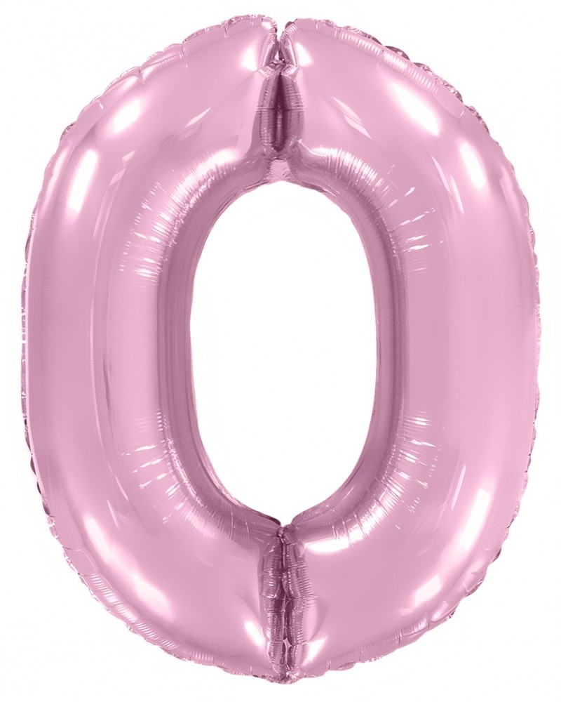 Шар (40''/102 см) Цифра, 0, Розовый