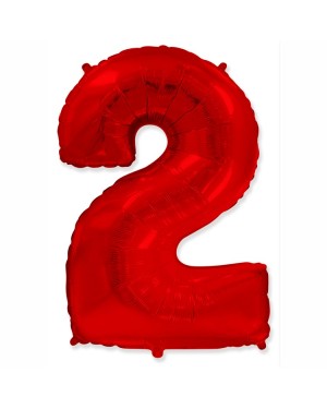 Шар (40''/102 см) Цифра, 2, Красный