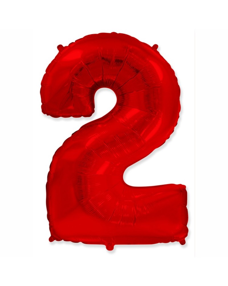 Шар (40''/102 см) Цифра, 2, Красный