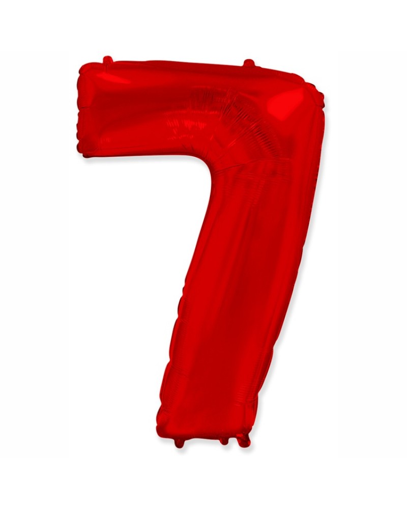 Шар (40''/102 см) Цифра, 7, Красный