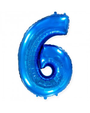 Шар (40''/102 см) Цифра, 6, Синий