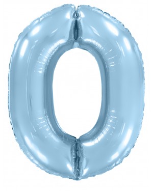 Шар (40''/102 см) Цифра, 0, Голубой