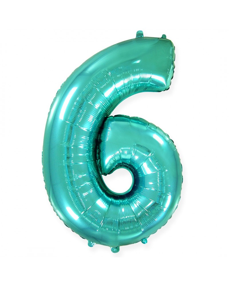Шар (40''/102 см) Цифра, 6, Тиффани
