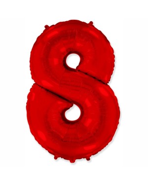 Шар (40''/102 см) Цифра, 8, Красный