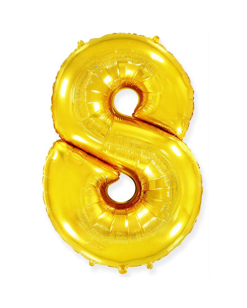 Шар (40''/102 см) Цифра, 8, Золото