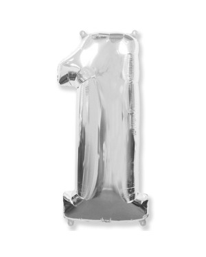 Шар (40''/102 см) Цифра, 1, Серебро