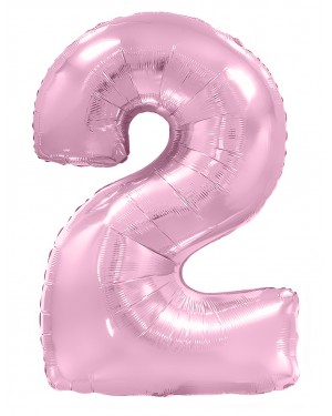 Шар (40''/102 см) Цифра, 2, Розовый макарунс