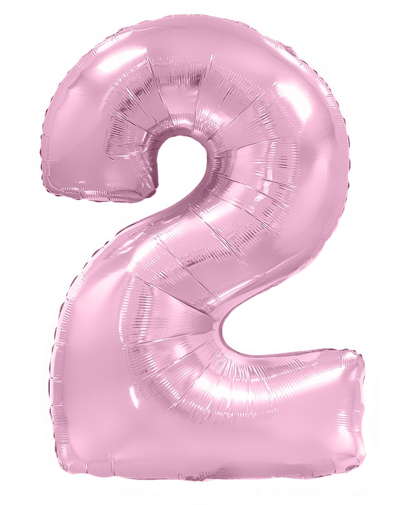Шар (40''/102 см) Цифра, 2, Розовый